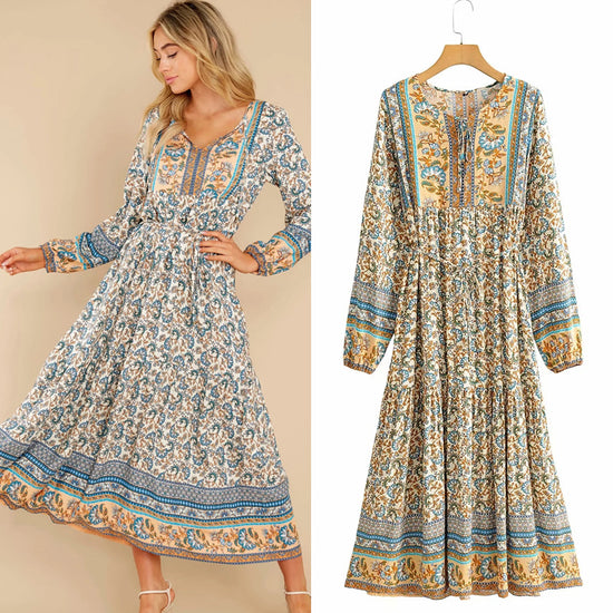 “Floral Lace-Up Dress – Elegant Summer & Party Wear”