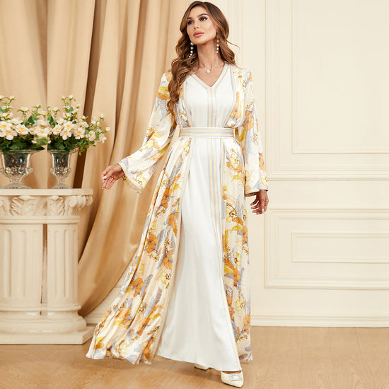 “Women’s Elegant Two-Piece Splicing Dress – Stylish Temperament Outfit”